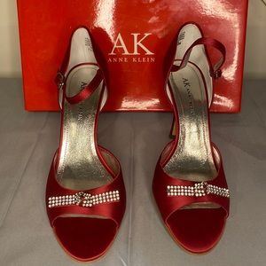 3” Heels 👠 Ruby Pink Satin & Rhinestones